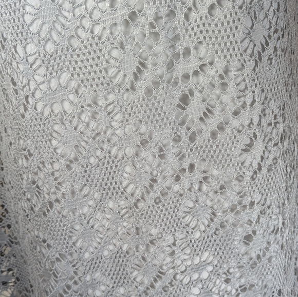 Romantic Gray Lace Tunic Dress – Boho Chic Layered Roses 🌙🌸 Size L - Picture 5 of 7